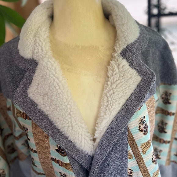 velour tired print jacket bomber unisex unique print - Picture 5 of 8